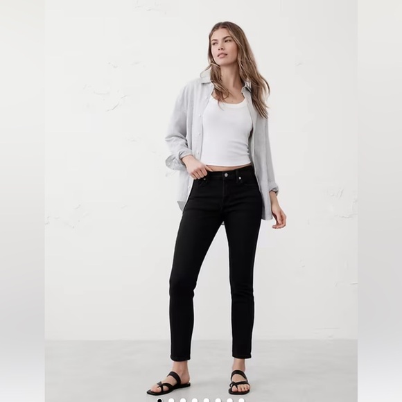Banana Republic skinny mid rise Women's black Jeans size 0/25 NWT! - Picture 1 of 14